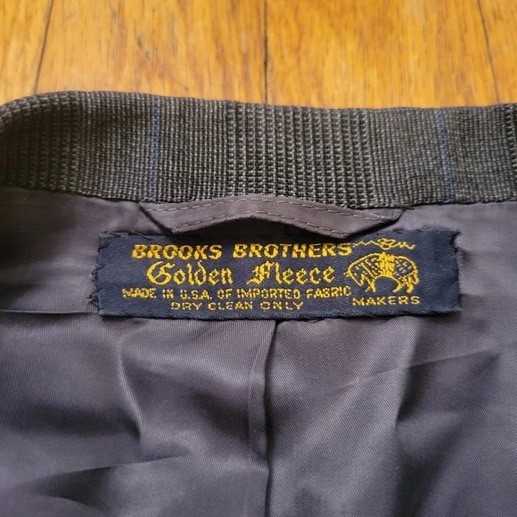 Brooks Brothers USA Golden Fleece Gray Glen Plaid Wool Jacket 46XL Blazer HOLES